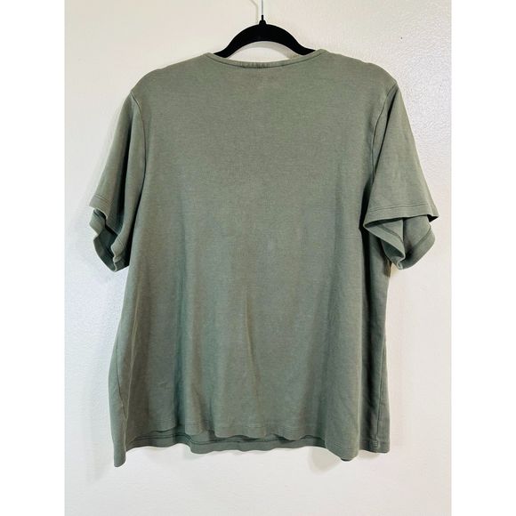 JM Collection Women's Olive Tunic with Metallic Sequin Embellishments, Size 2X - Picture 4 of 4